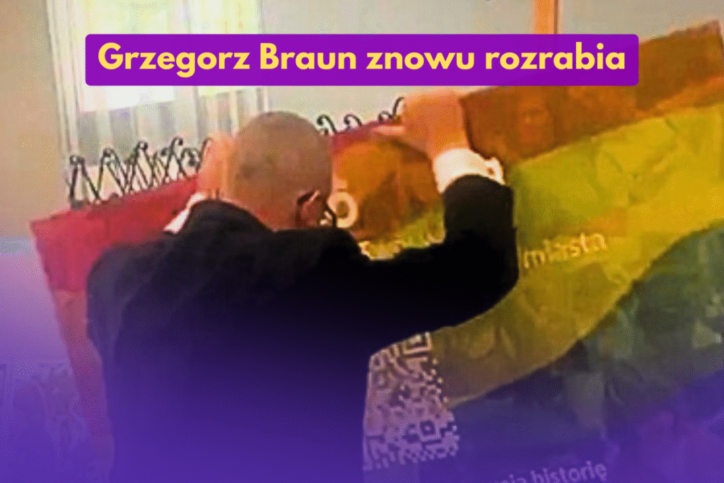 Grzegorz Braun zniszczył wystawę w Sejmie