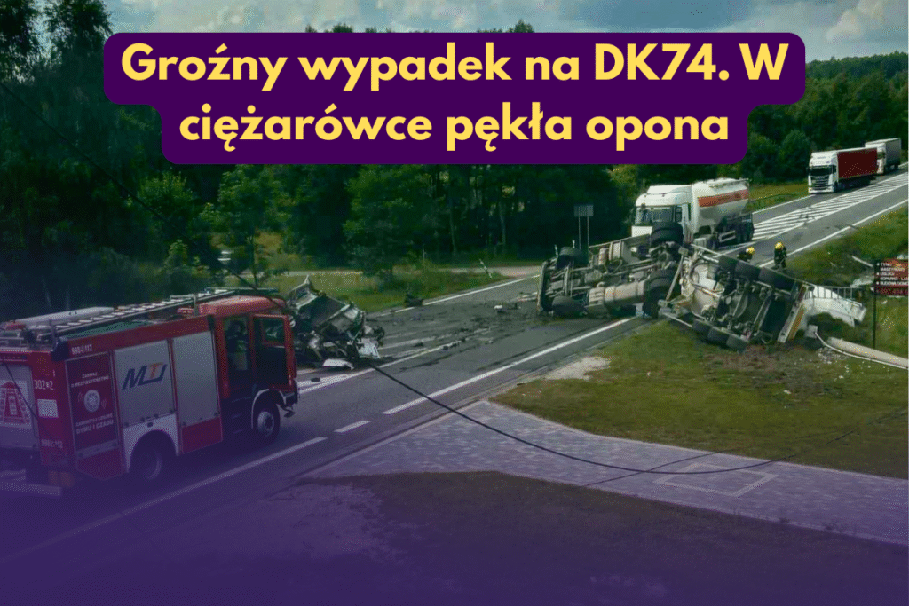 Wypadek ciężarówki w Przyjmie
