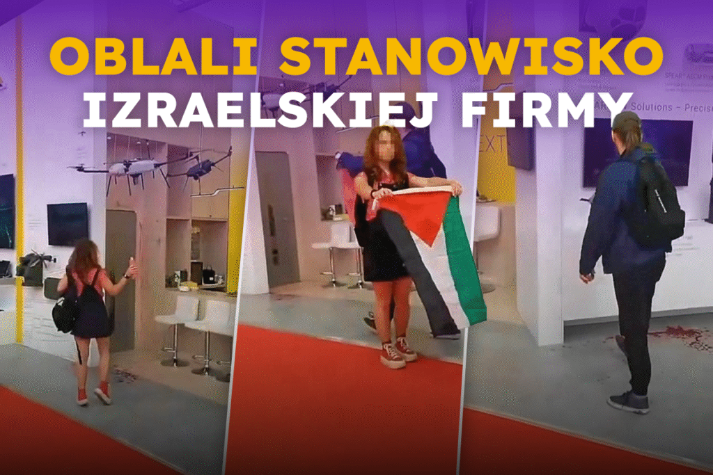 Aktywiści oblali stoisku izraelskiej firmy